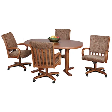 Customizable Casual 5 Piece Table & Chairs Set